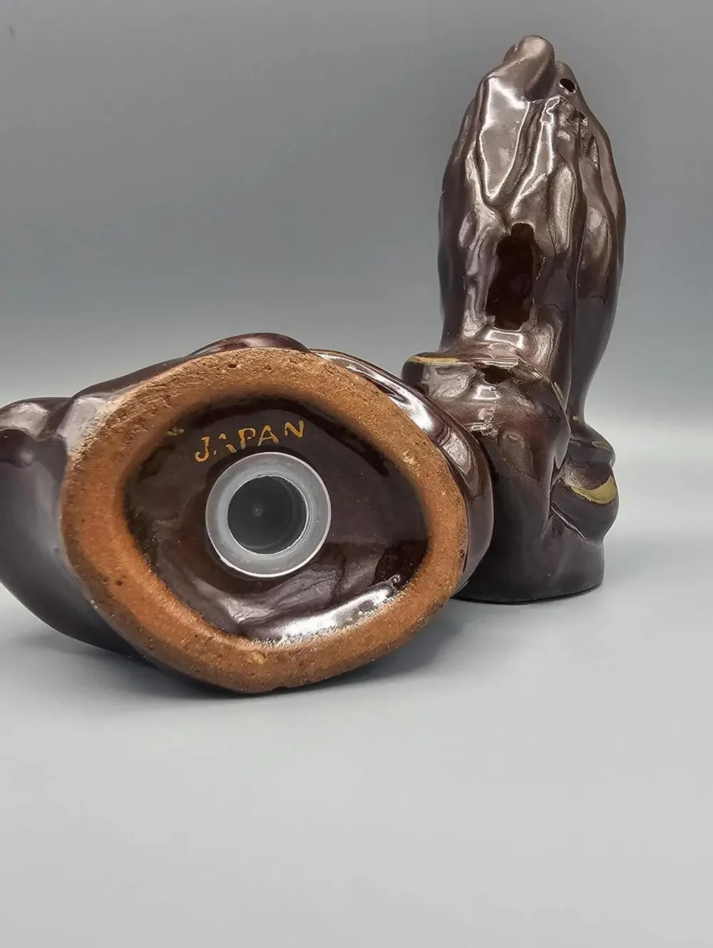 Vintage Ceramic Praying Hands Salt and Pepper Shakers